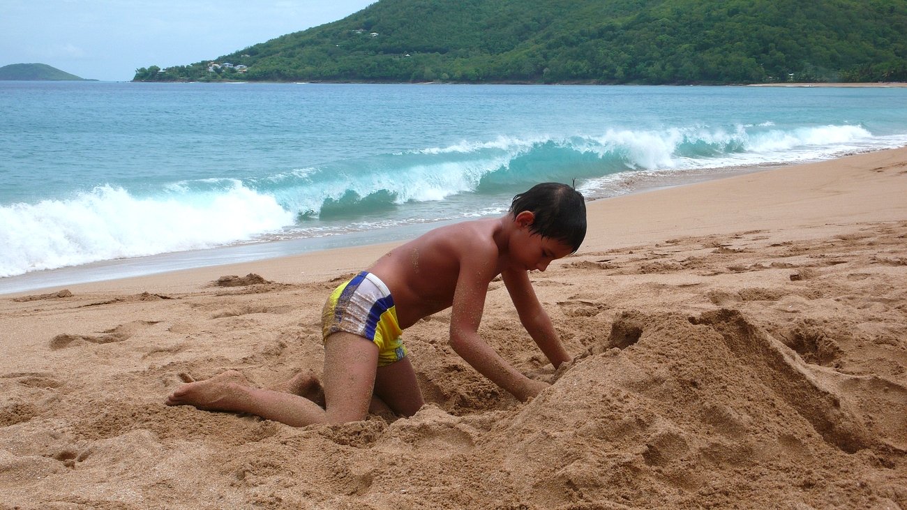 Guadeloupe strand homokvr
