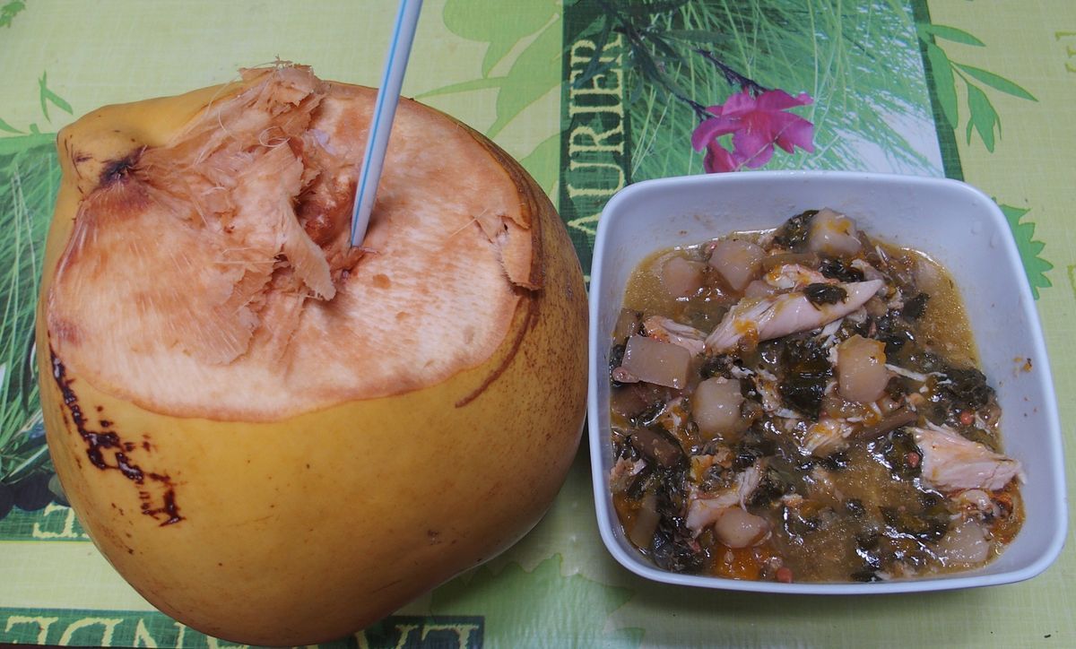 coconut callaloo dasheen chicken